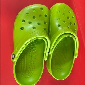 CROCS womens Neon Green Clogs
